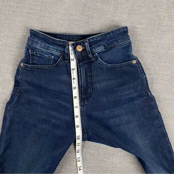 EXPRESS Curvy Boot High Rise Raw Hem Stretch Bootcut Jeans Women’s Size 00R - Picture 7 of 10